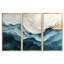 Ensemble 2 pièces d'art mural «White and Blue Marble Wave II»-107200759-107200758