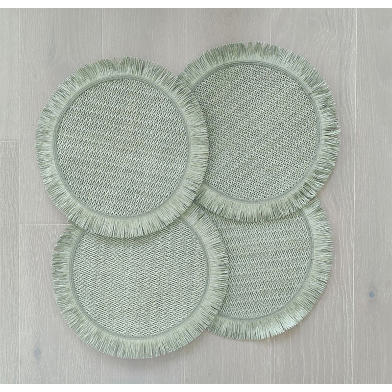 Anjanet Polypropylene Solid Colour Round, Sage Green