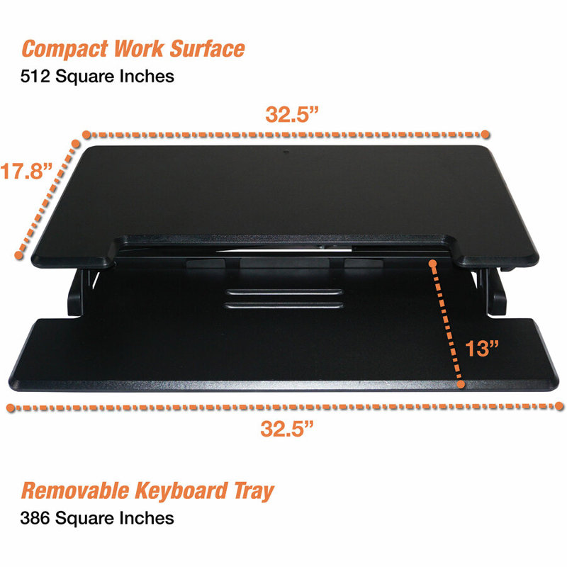 Arsenault Adjustable Height Steel Standing Desk Converter