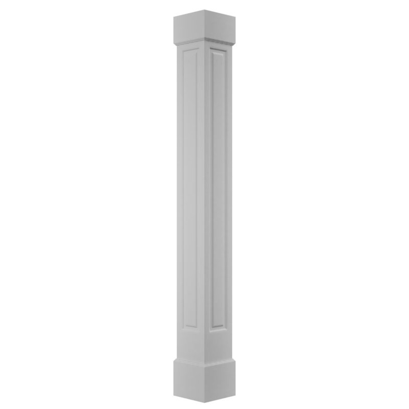 Ensemble de colonne surélevée carrée classique non-effilée en PVC Craftsman, Mission Capital et Mission Base
