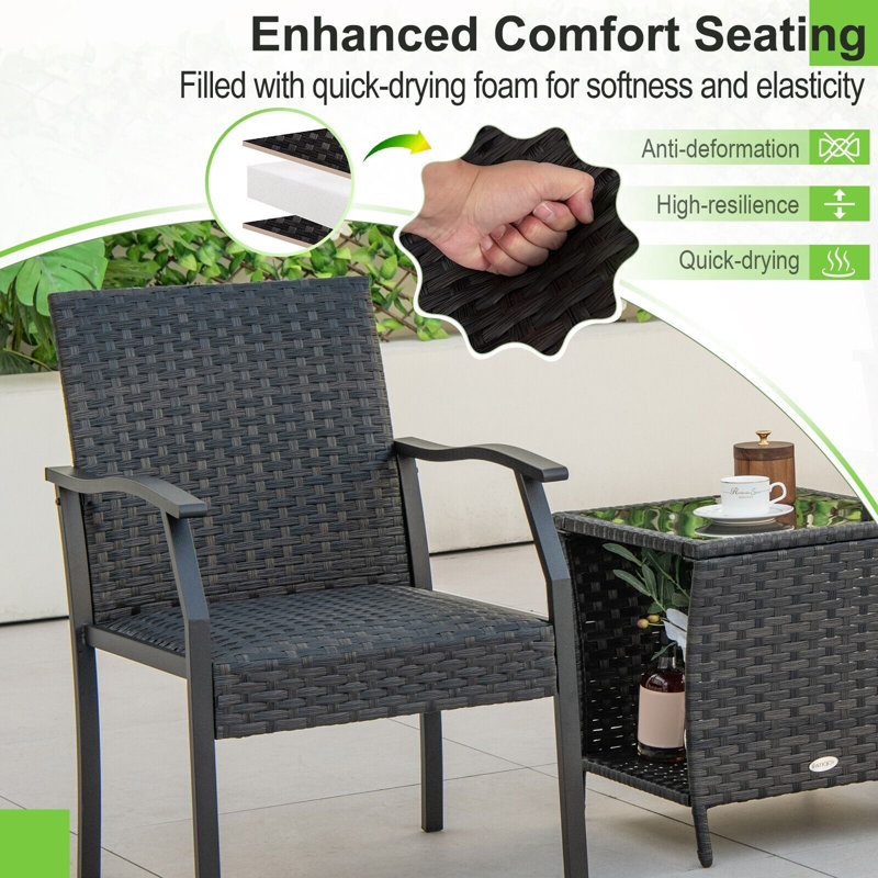 Wicker 2 - Person Garden Lounge Set