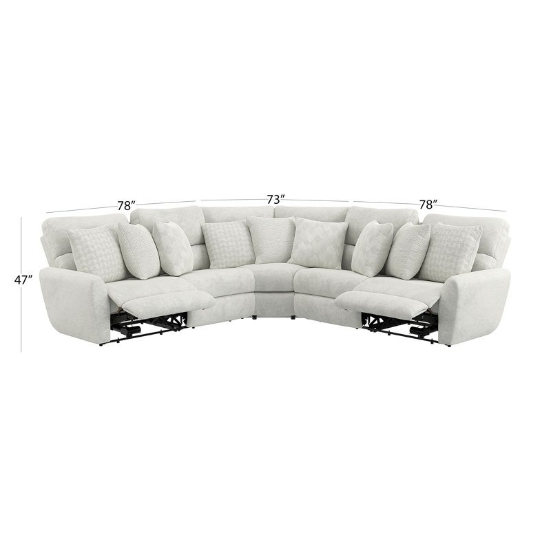 Canapé modulaire trois pièces Mollety, Mélange de polyester blanc