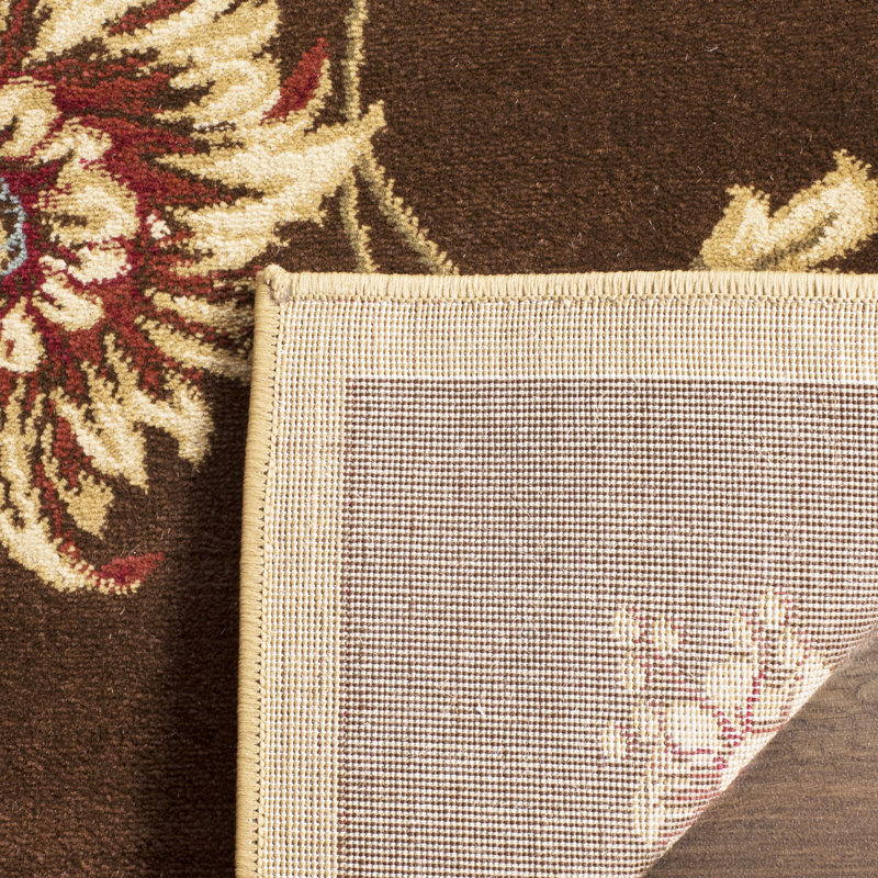 Tapis brun / bourgogne à motif floral Maggio, Rectangle 3 pi 3 po x 5 pi 3 po