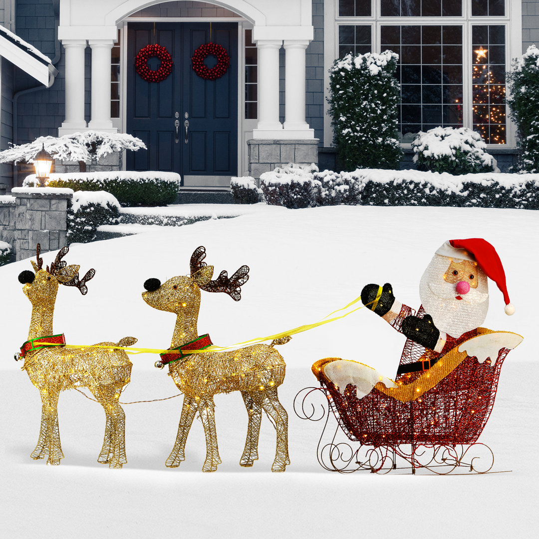 Santa and Reindeer Assortment with LED Lights The Holiday Aisle®