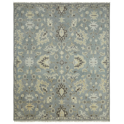 Ember Grey Hand-Knotted Wool Oriental Area Rug