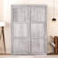 Lit double gris avec fonction d'armoire - et conception efficace en gris, option de solution convertible pratique