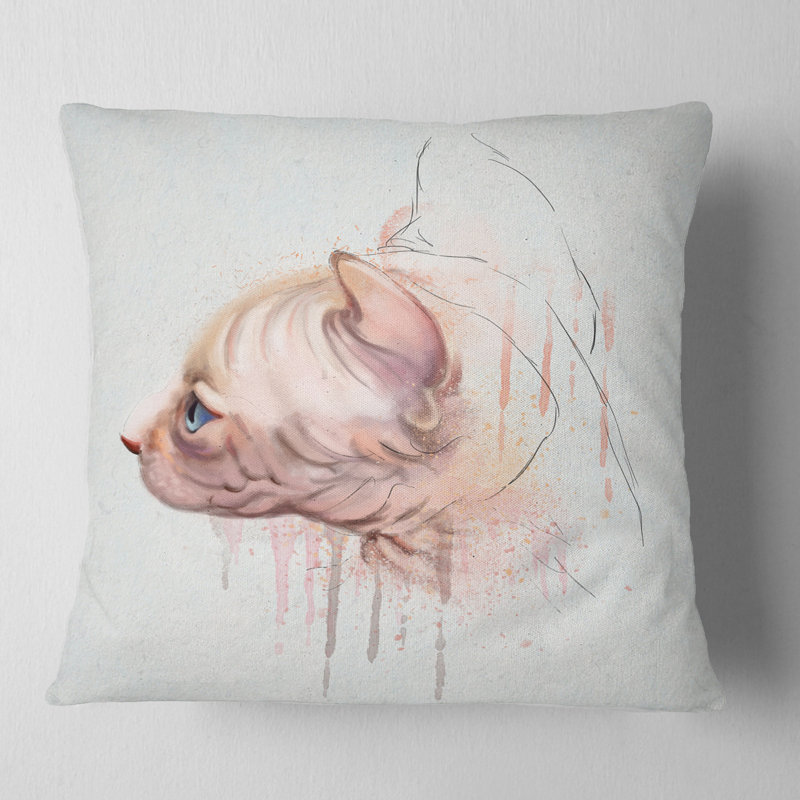 Coussin lombaire à motif d'aquarelle, 16 po x 16 po, Carré