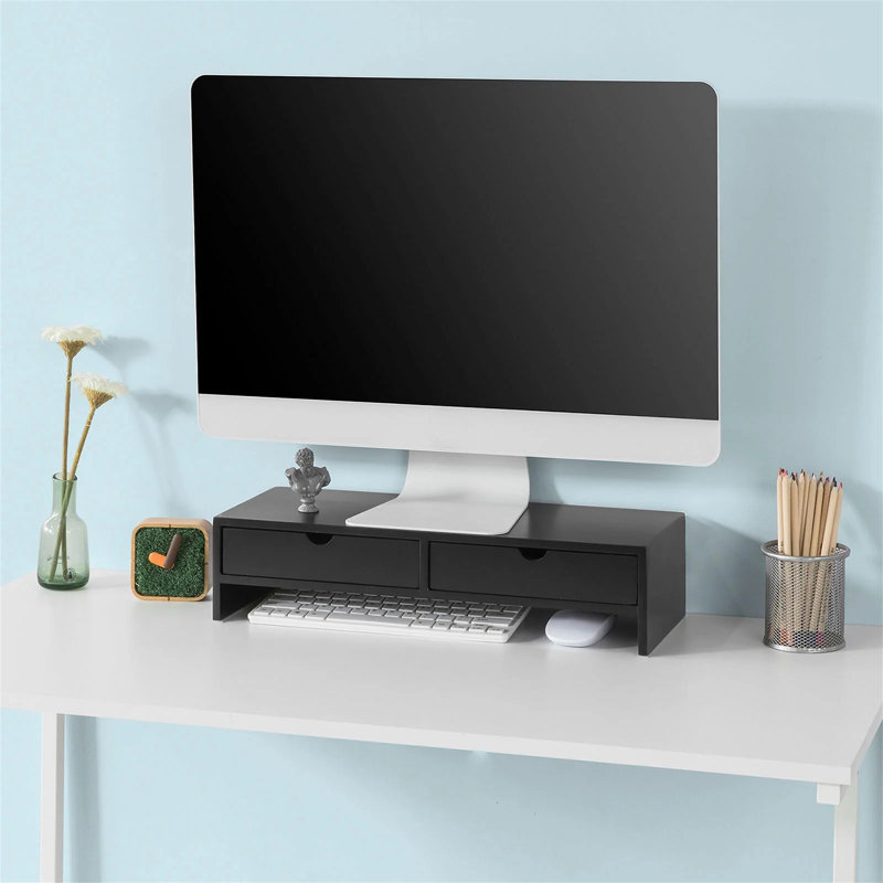 Manufactured Wood Monitor Stand, Black