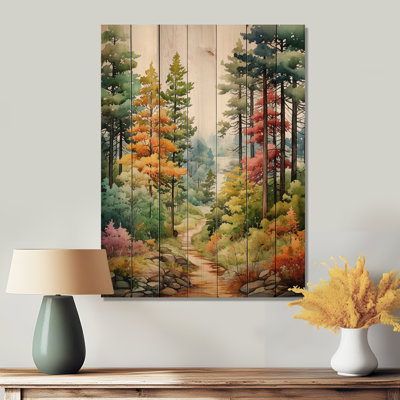 Arbre symphonique d'automne pin III sur bois