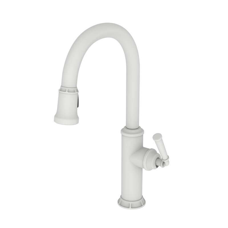 Gavin Single Handle Pull Down Kitchen Faucet, Matte White