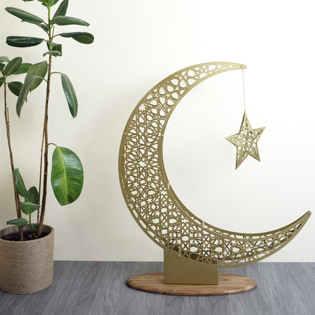 Crescent & Star Metal Islamic Gift Home Decoration Clelio Figurine Dakota Fields