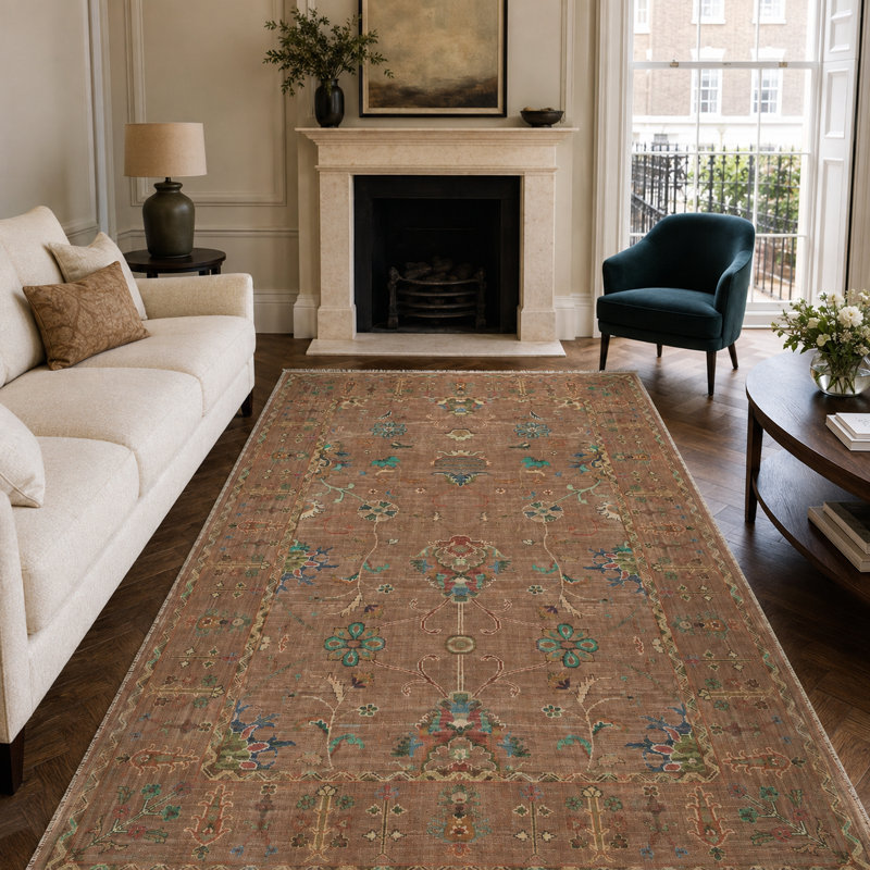 Floral Cotton and Chenille Flatweave Area Rug, 200 x 300 cm