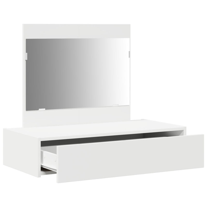 MDF 83 X 40 X 70 Cm Mirror Dressing Table Rectangular, White