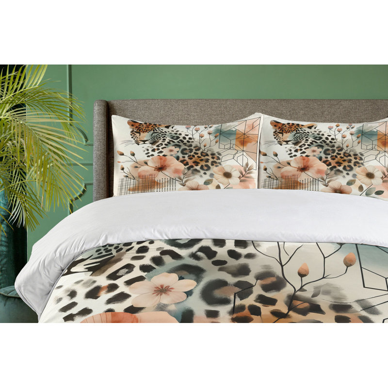 Leopard Duvet Cover, Queen Duvet Cover + 2 Standard Shams
