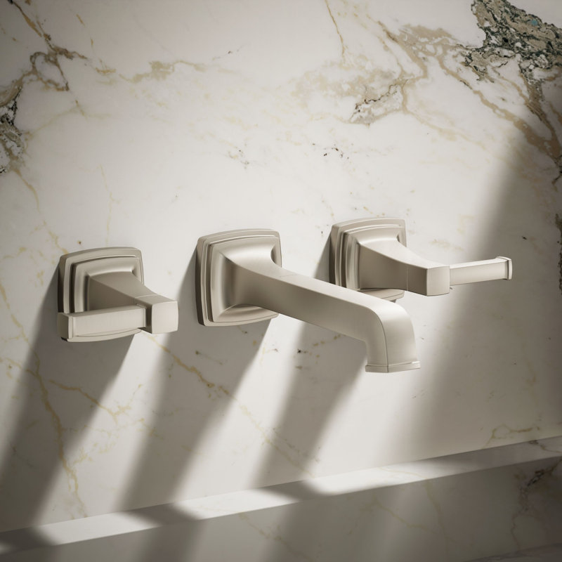 Riff Wall-Mount Bathroom Sink Faucet Trim, Vibrant Brushed Nickel
