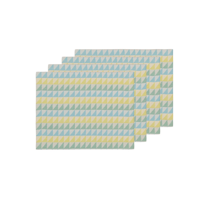 Handloom Jacquard Collection Table Placemat 14x18 Inch, Purple;Blue;Yellow