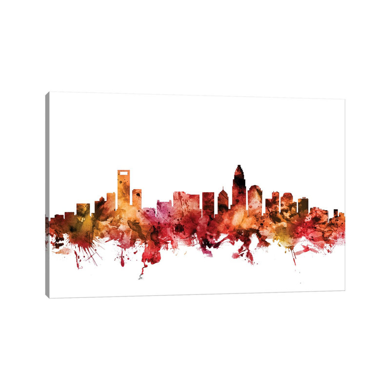 Charlotte, North Carolina Skyline by Michael Tompsett - Wrapped Canvas Gallery-Wrapped Canvas Giclée
