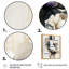 Peinture de pivoines blanches sur fond beige doré - Peinture sur toile-737616120-737616116
