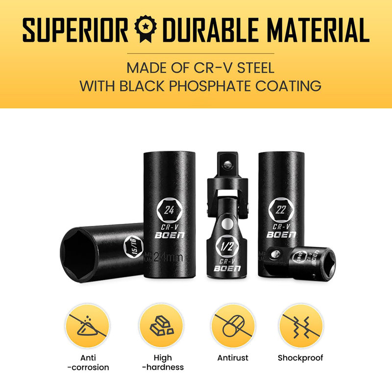 35PCS 1/2” Drive Impact Socket Set