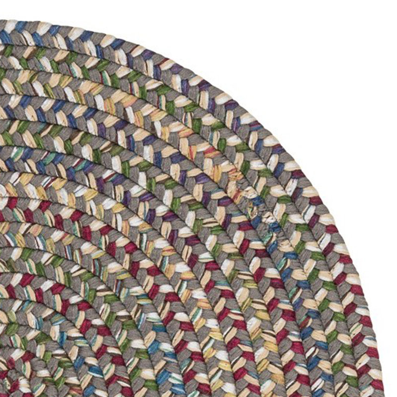 Tapis gris / vert / beige Dollman, Ovale 12 pi x 15 pi