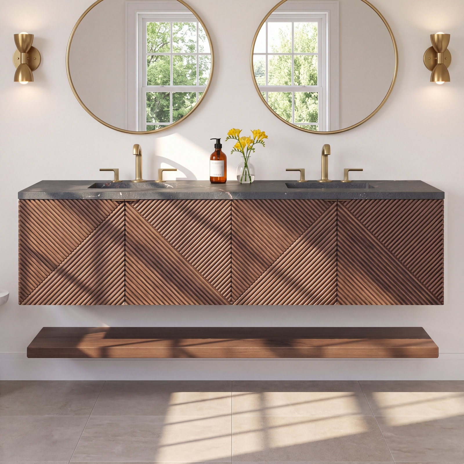 Marcello 72 " Double Bathroom Vanity, Parisien Bleu
