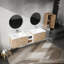 Armoire de salle de bain 72 po avec lavabo et boîte de rangement latérale
