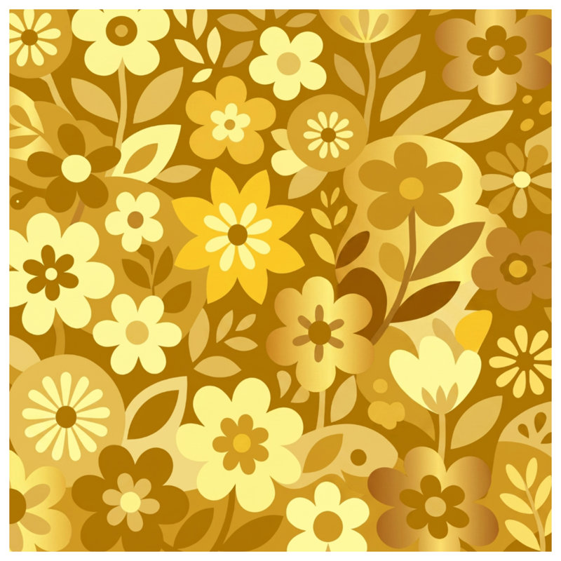 Édredon Floral Botanical Illustration, King, Dark Gold Medium Brown