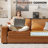 85'' Faux Leather Square Arm Sofa-1113118759