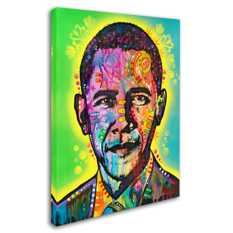 « obama », reproduction d’impression sur toile tendue, H 24 po x l 18 po