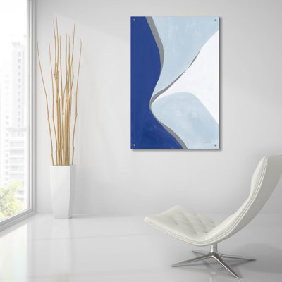 «Retro Abstract 3 Blue» par Danhui Nai, art mural en verre acrylique