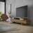 Dessein Modern Minimalist TV Stand for Up to 65" TVs  Low-Profile Media Console with Storage, Walnut Brown Wood Finish-78574842