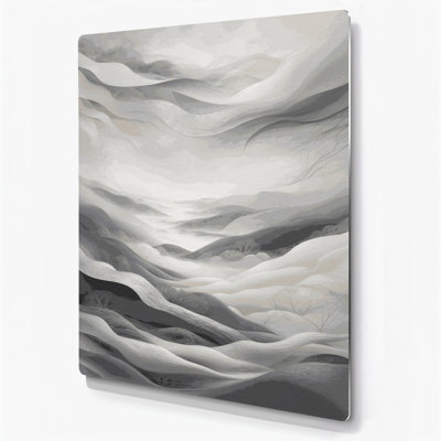 Abstract Landscape 82 Gray Metal Wall Art