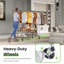 Double Rail Clothes Rack on Wheels, 283kg(625lbs) Capacity, with Mesh Storage Basket & Bottom Shelf-1615094076