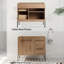Base de meuble-lavabo autoportant 36 po avec porte d'armoire à fermeture douce et 2 tiroirs, base de meuble-lavabo imitation chêne seulement