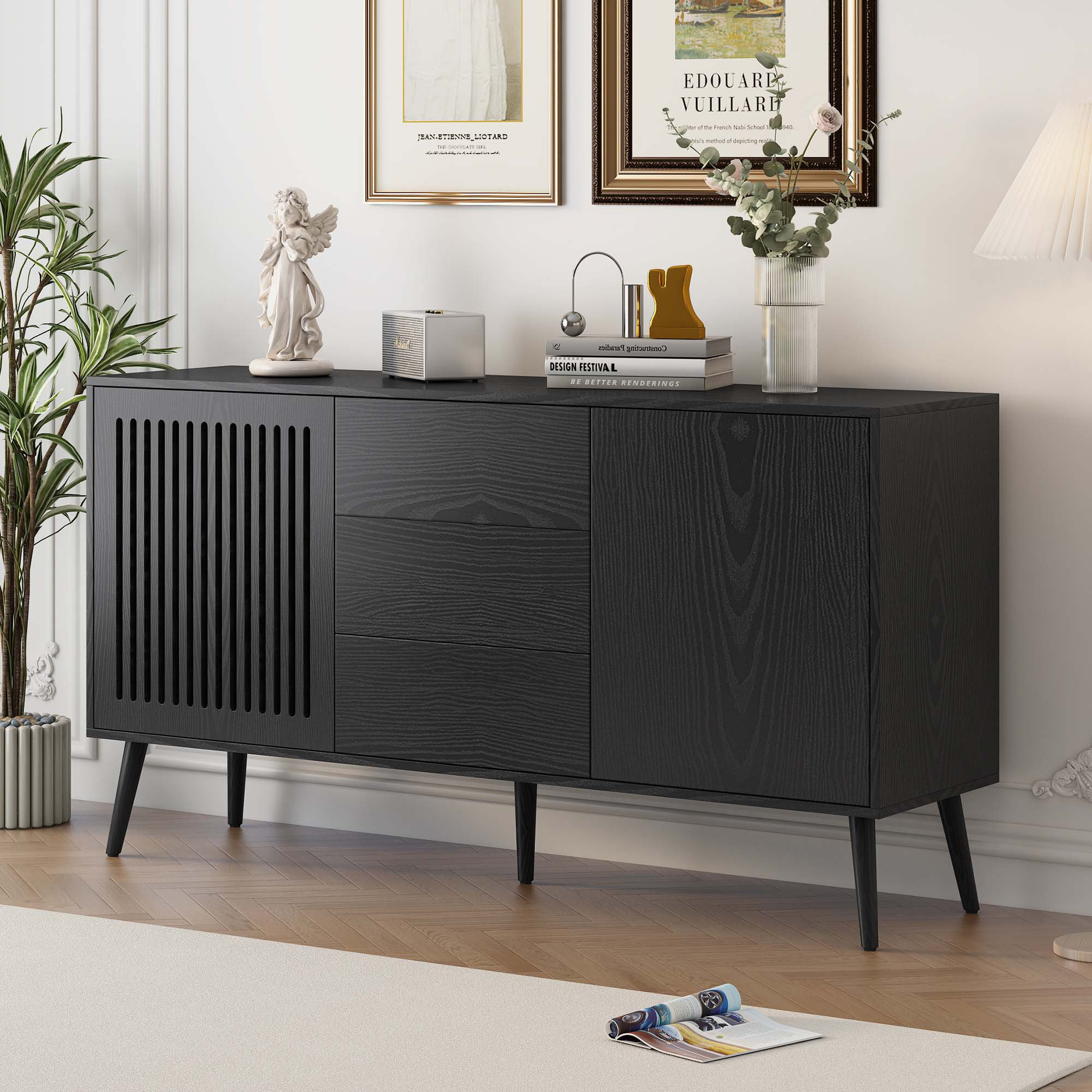 George Oliver Modern Cabinet with 2 Doors and 3 Drawers | Wayfair