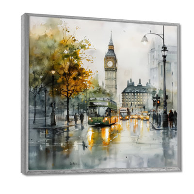 Rainy Views Of Big Ben In London I - City London Print Wall Art