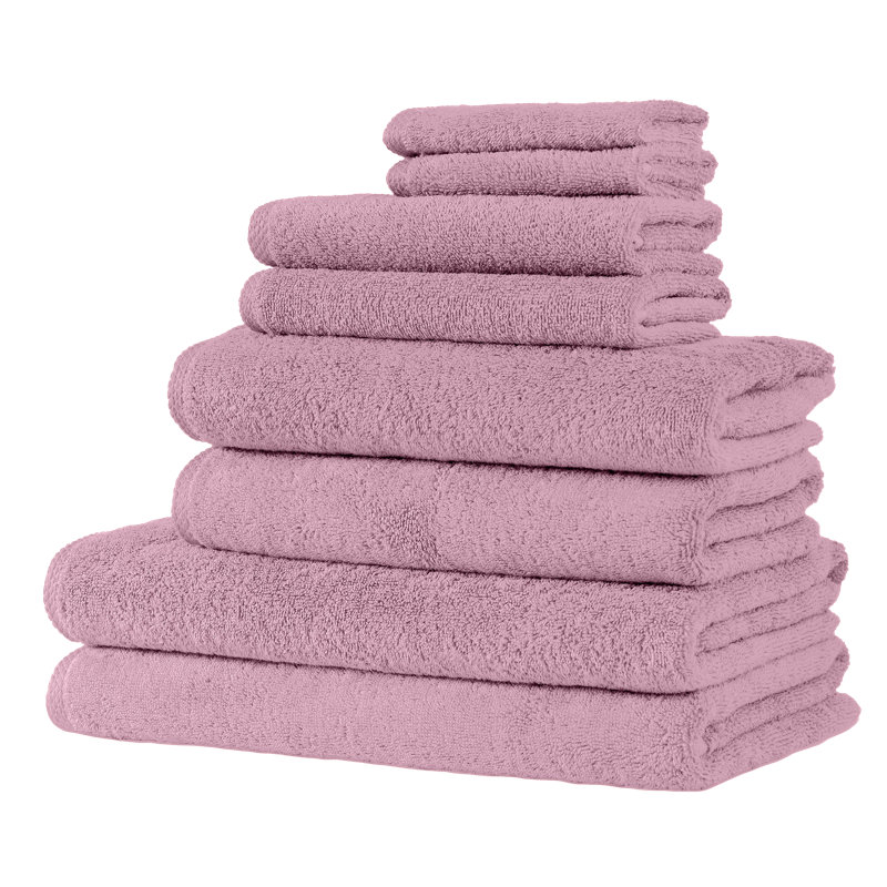 Ensemble de 8 caisses pour chambre d'amis en coton turc, Rose