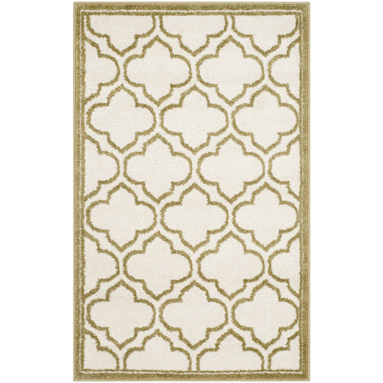 Ammundsen Geometric Ivory/Light Green Area Rug