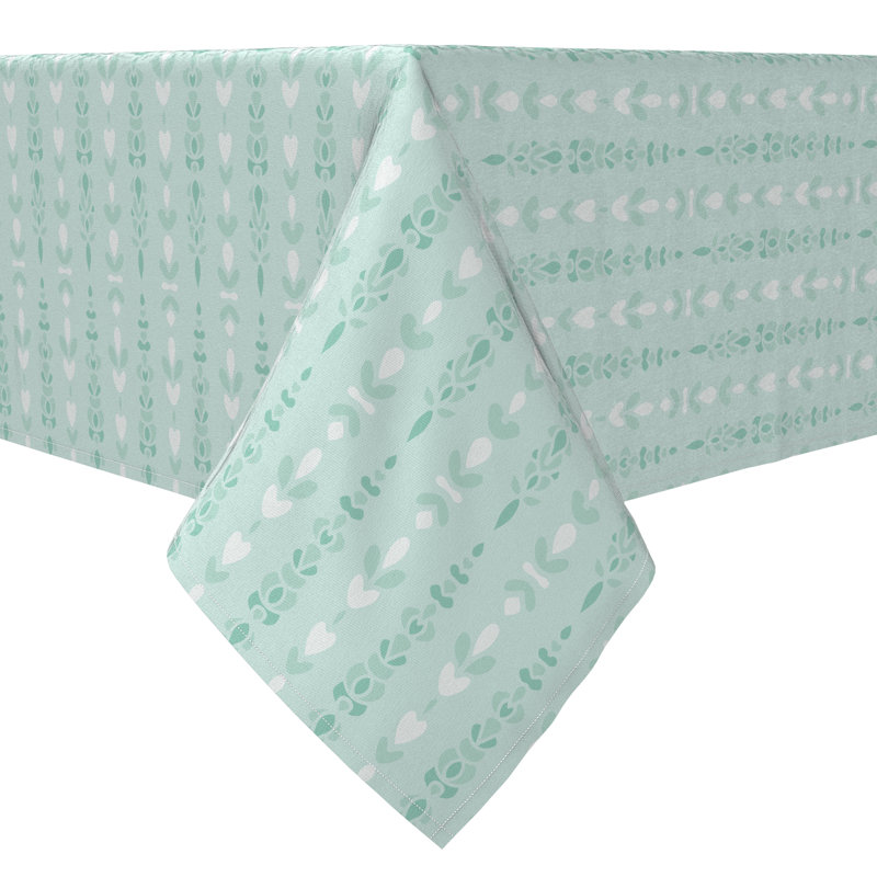 Rectangular Floral Cotton Twill Tablecloth