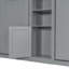 Lits simples escamotables doubles avec armoires et tablettes, gris