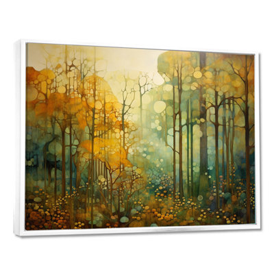 Collage rétro bois d'automne - forêt, art mural