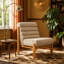 Chaise d'appoint Living Fluffy grise avec structure en bois massif naturel-830046927-830046926