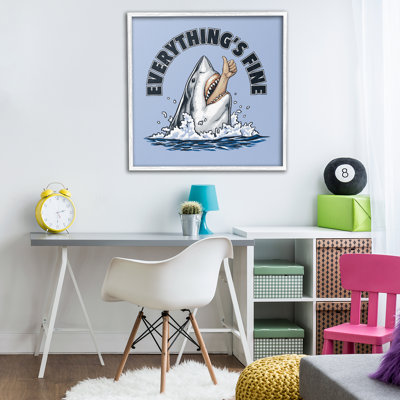 Everything's Fine Shark Bite Framed Giclee, design by Jedco Brands Inc.