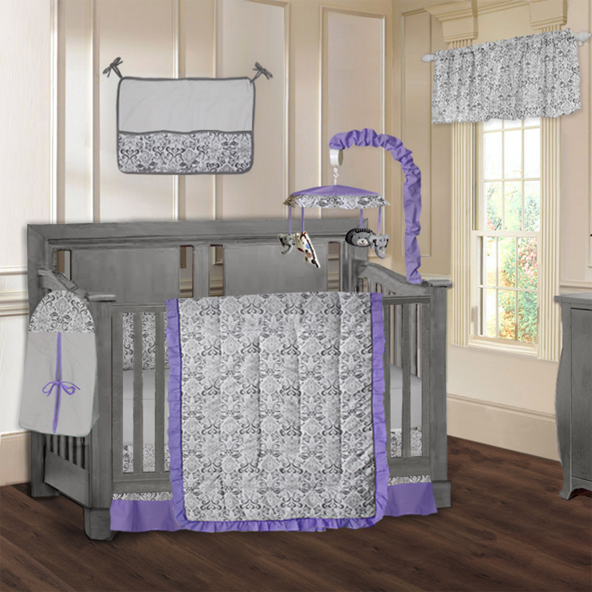 Harriet Bee Ong Damask 9 Piece Crib Bedding Set & Reviews - Wayfair Canada