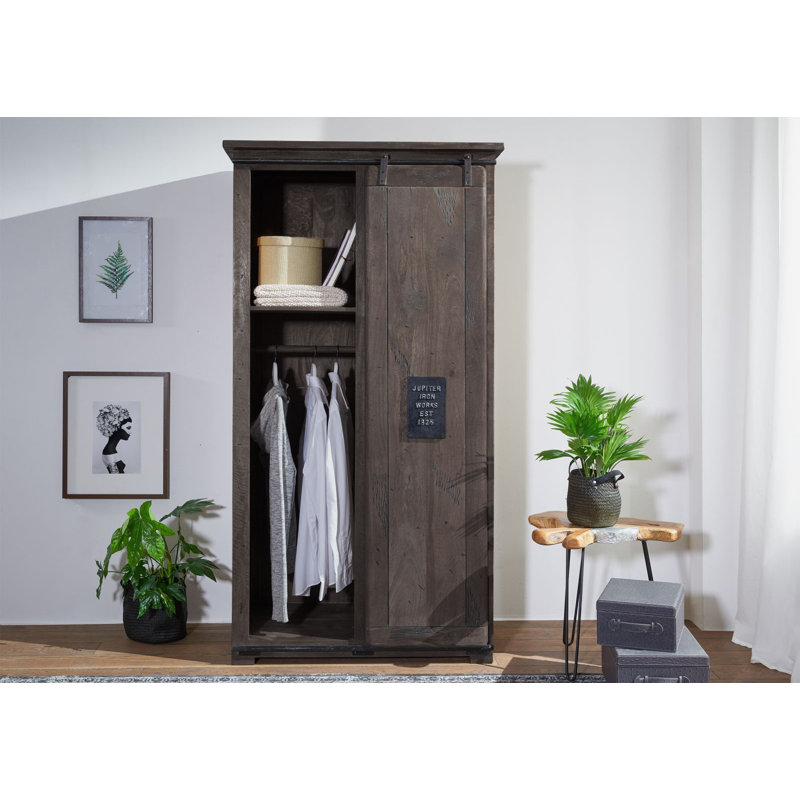 1 Door Wardrobe, Lacquered Grey