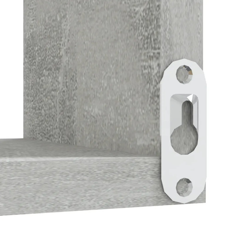 Glenston 3 Piece Oval Corner Shelf, Concrete Grey