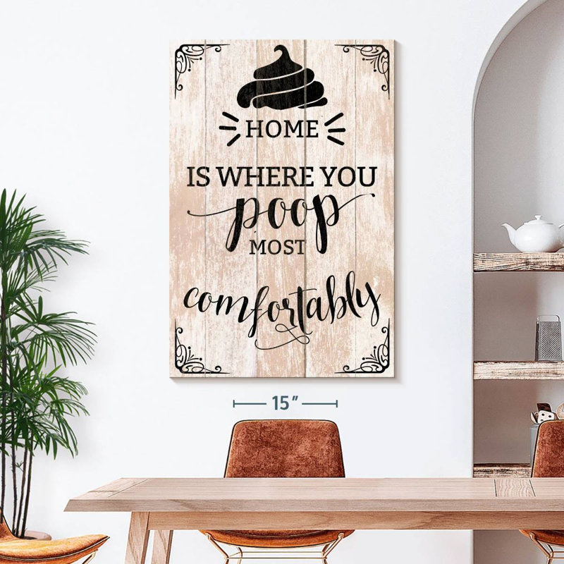 Home Poop Typography Canvas Print, 48" H x 32" W x 1.25" D