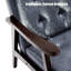 Fauteuil Mid-Century moderne en cuir artificiel touffeté de 21,65 po de large Havva-1575631917
