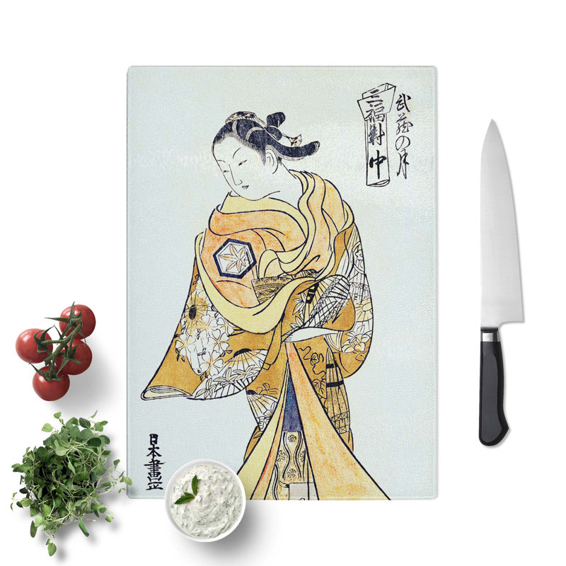 Glass Lady in Her Robes by Okumura Masanobu Chopping Board, 39 cm W x 28.5 cm L