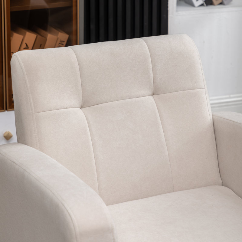 Fauteuil capitonné de 29 po de largeur Alixon, 100 % polyester beige